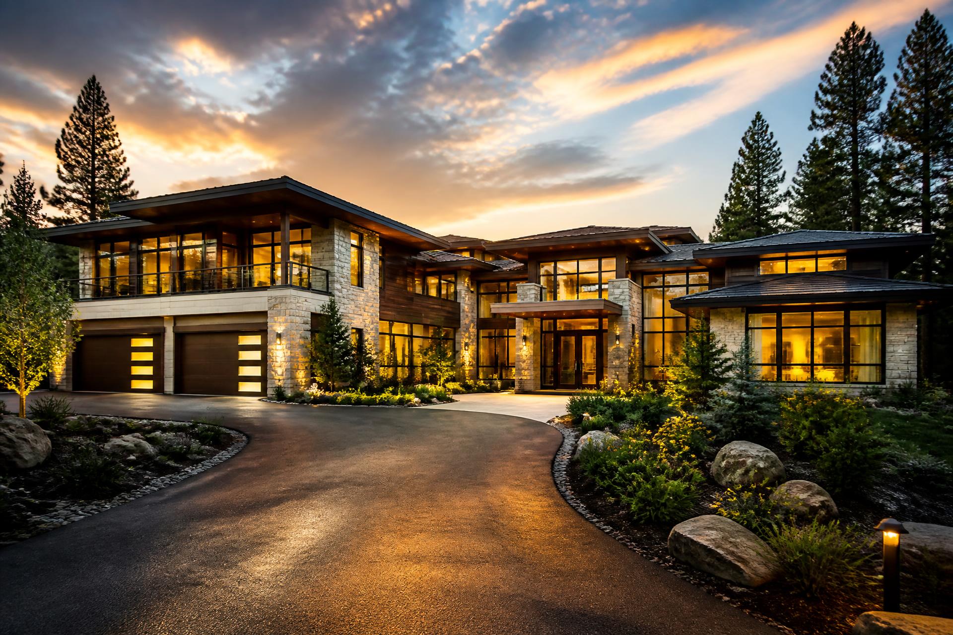 Luxury estate library with documents and keys